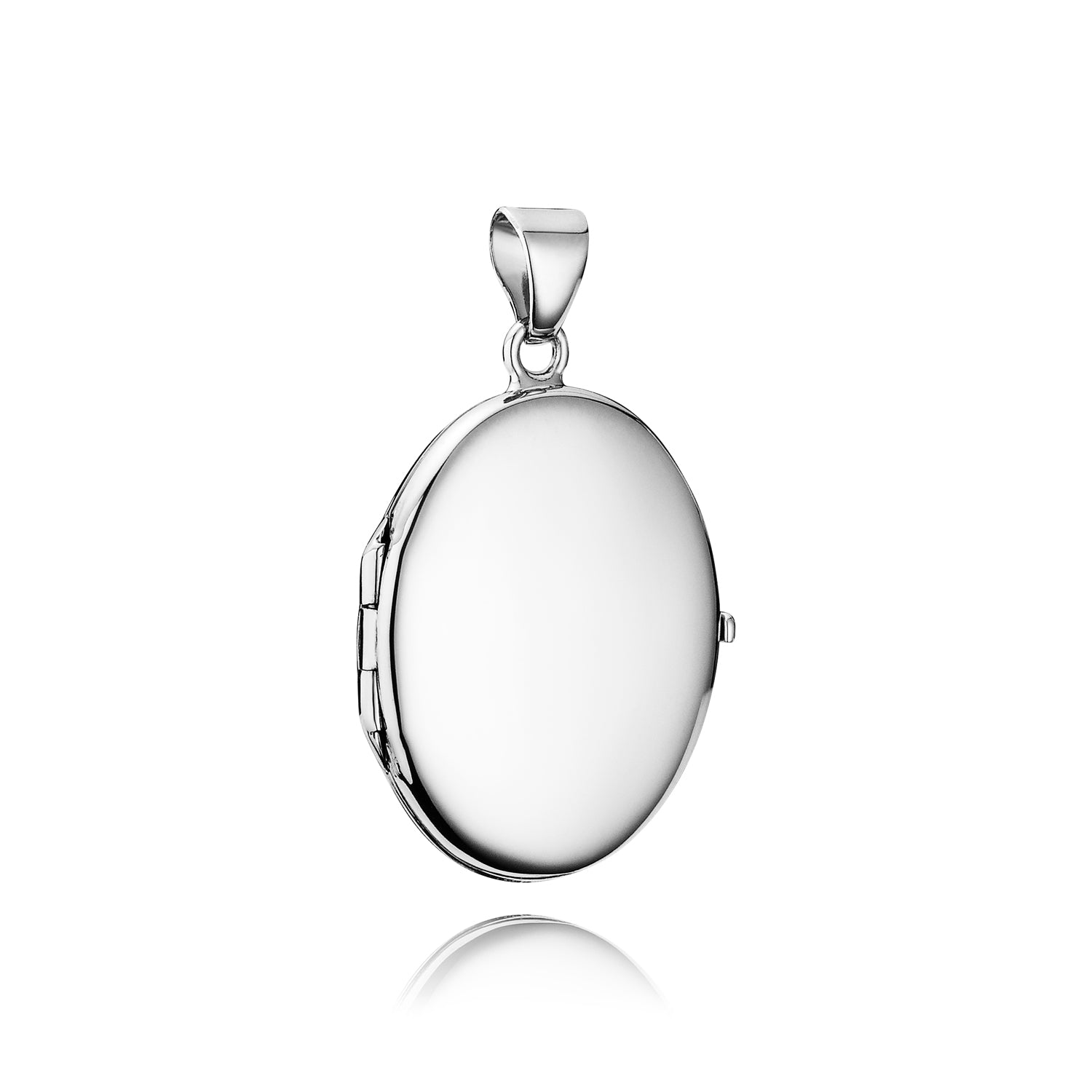 BNH Sølv Stor Oval Blank Medaljon 26x40mm SMOBSF