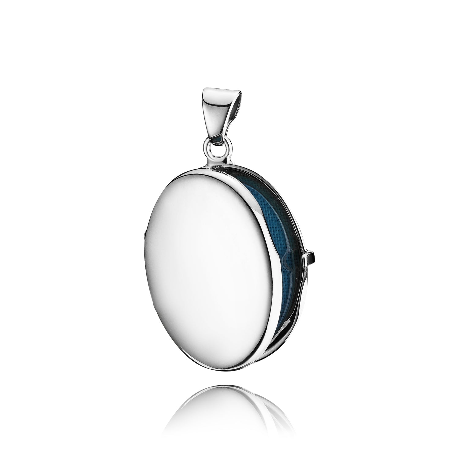 BNH Sølv Stor Oval Blank Medaljon 26x40mm SMOBSF