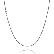 BNH Sort Rhodineret Sølv Slange Halskæde 1,2mm - 38cm