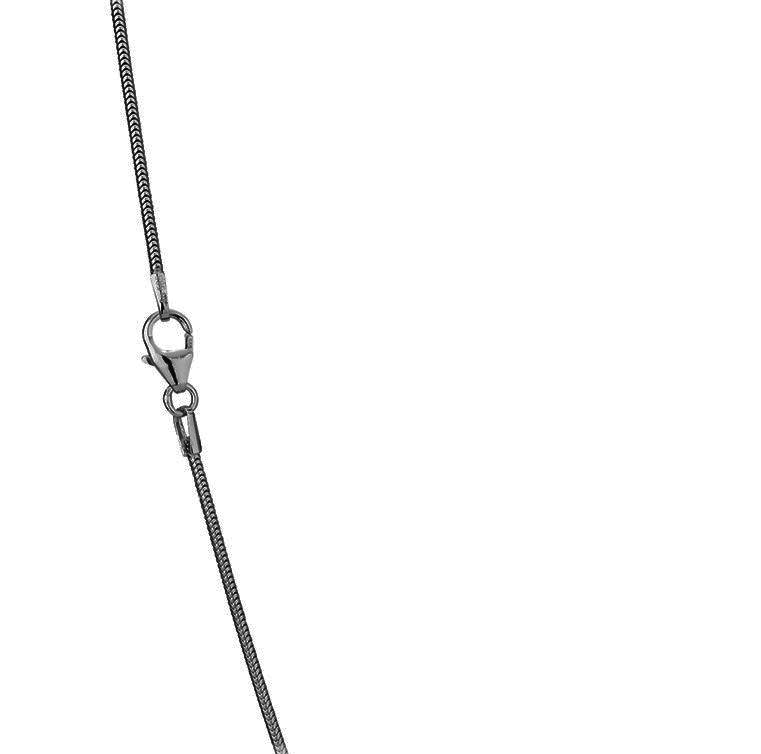BNH Sort Rhodineret Sølv Slange Halskæde 1,2mm - 38cm
