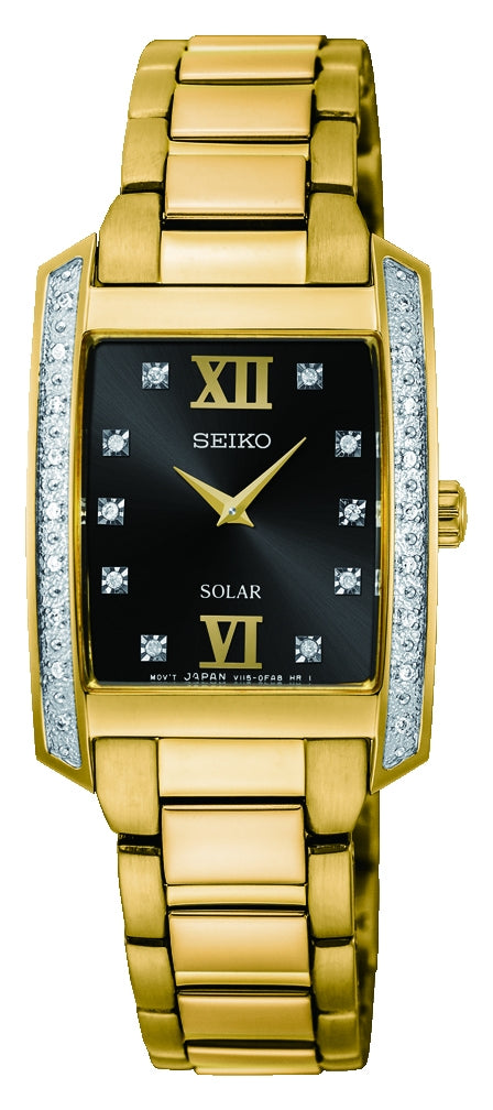 Seiko Dame Solar med Diamanter SUP406P9