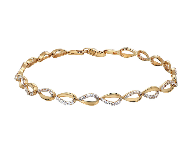 Nordahl Andersen 8 kt dråbe armbånd med zirkonia 18cm 883 009CZ3