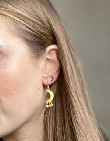 Susanne Friis Bjørner Forgyldt Moon Ørehæng 5653-2