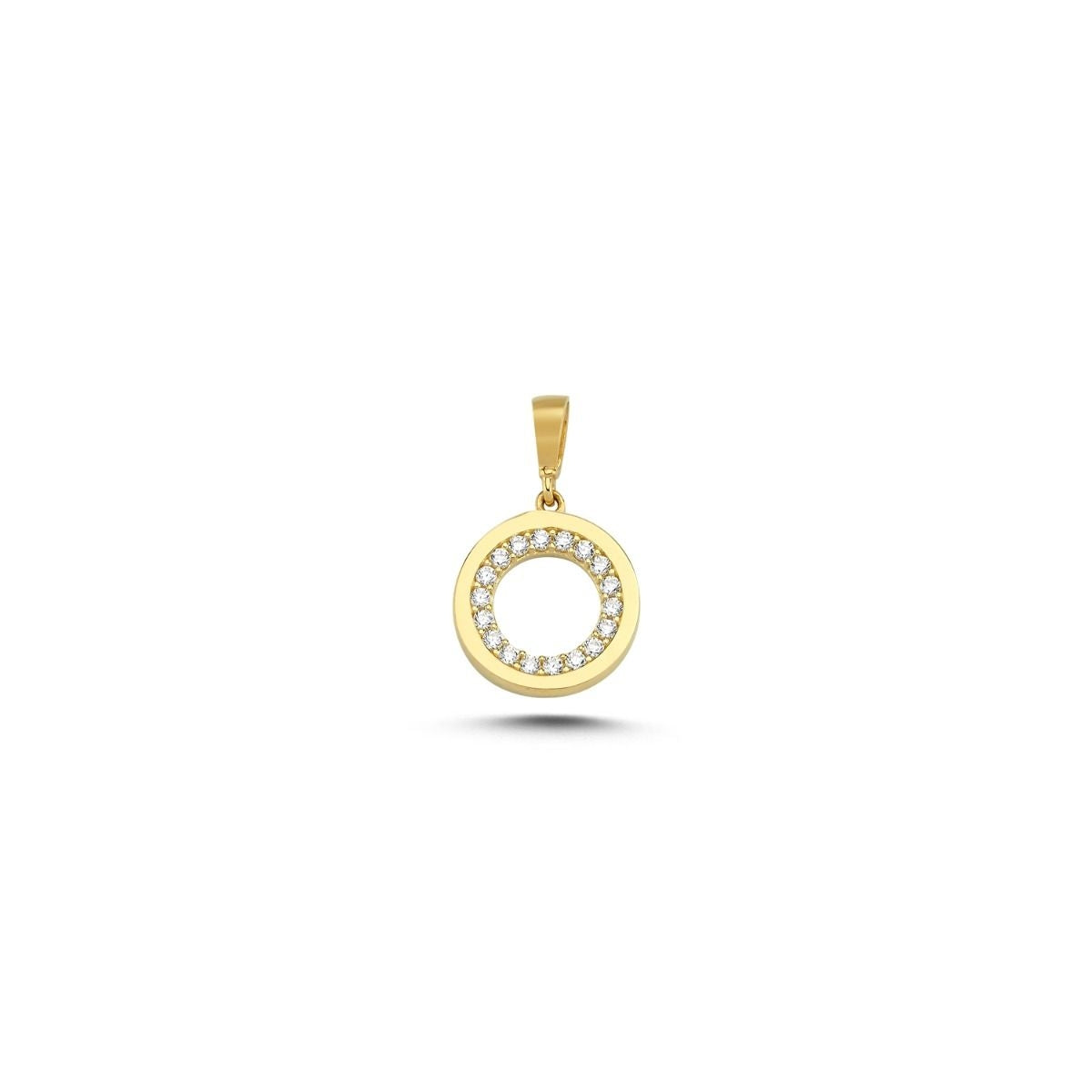 Melfia 14kt Guld Cirkel Vedhæng med Zirkonia 12mm 2317 212F