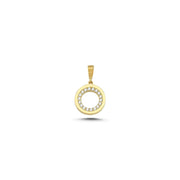 Melfia 14kt Guld Cirkel Vedhæng med Zirkonia 12mm 2317 212F
