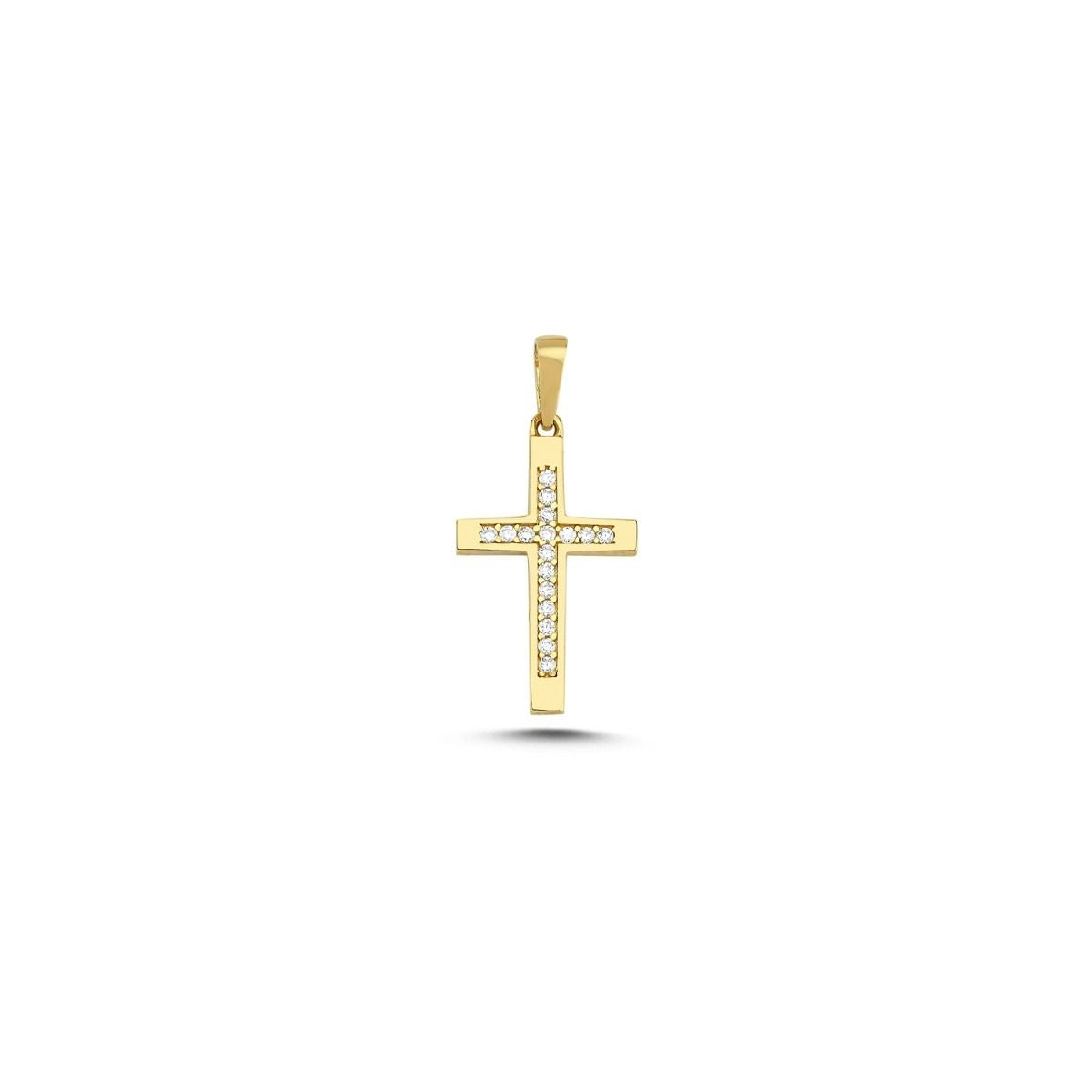 Melfia 14kt Guld Kors Med Zirkonia 19x11mm 2331 212F