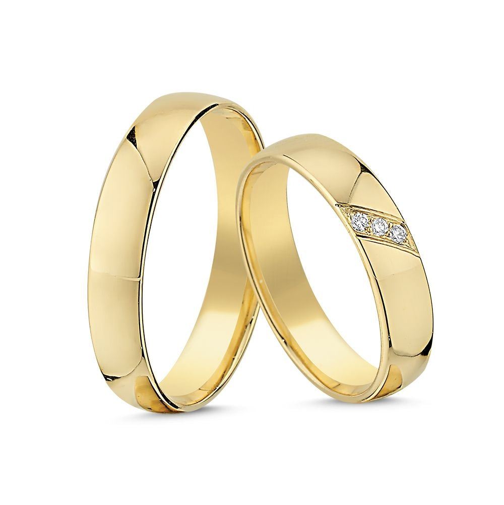 LOVE by Nuran 14kt Guld Vielsesring (Damering) med i alt 0,045ct A4131