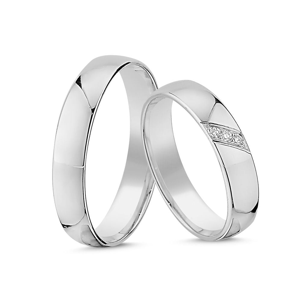 LOVE by Nuran 14kt Hvidguld Vielsesring (Damering) med i alt0,045ct A4131
