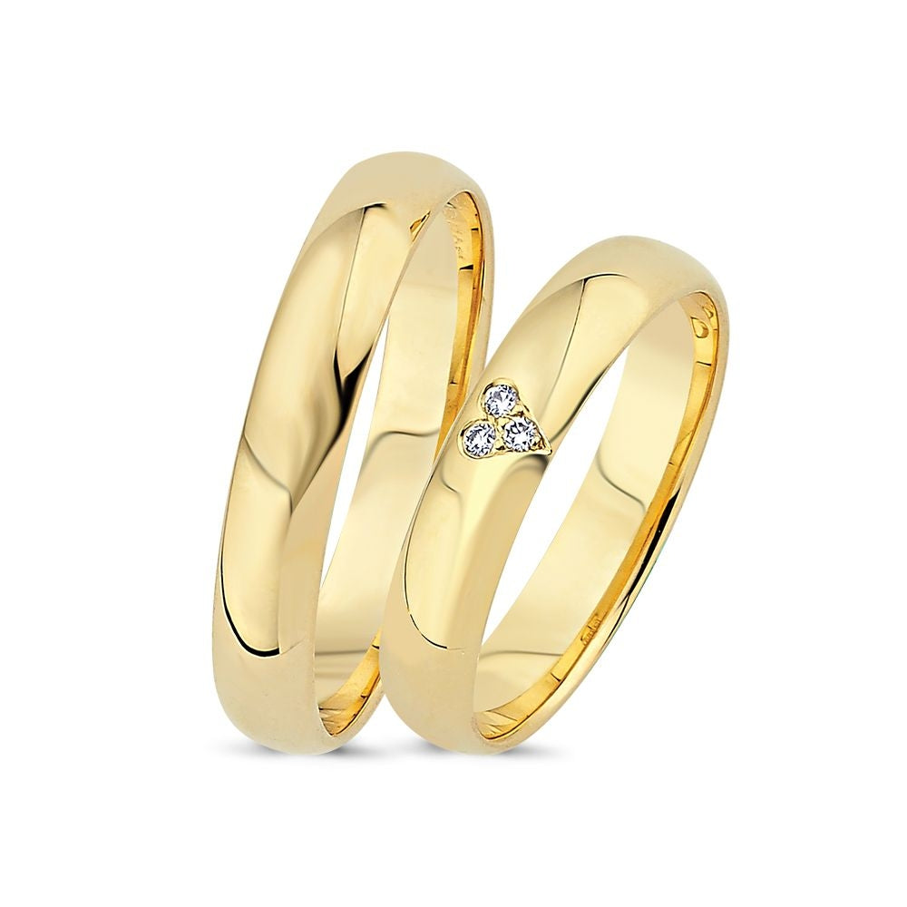 LOVE by Nuran 14kt Guld Vielsesring (Damering) med i alt 0,03ct Brillanter A4002