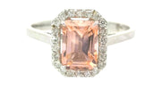 Bidstrup 14kt Hvidgulds Ring med Morganite og 0,13ct Diamanter YY24879