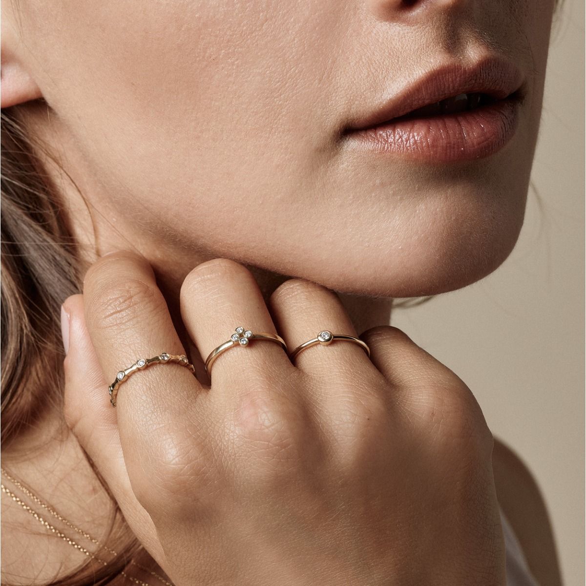 Nuran Zoe ring 14kt guld med 0,03ct brillant