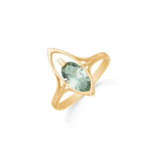 Støvring Design 8kt Guld Ring med Oval Grøn Ametyst 62165005