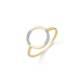 Støvring Design 8kt Guld Ring med Cirkel og Zirkonia 62205042