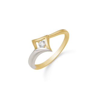 Støvring Design 8kt Guld og Hvidgulds Ring med Zirkonia 62237042